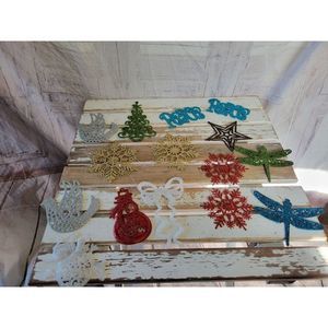 Glitter snowflake dragonfly Peace tree bird dove ornament xmas holiday tree